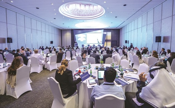 Participants at the previous edition of the Arab Aviation Summit listen to a resource speaker.