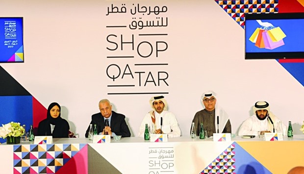 Mashal Shahbik, Ehab Amin, Rashed al-Qurese, Ahmad al-Mulla, and Abdelaziz al-Mohannadi at the press conference. PICTURE: Shemeer Rasheed