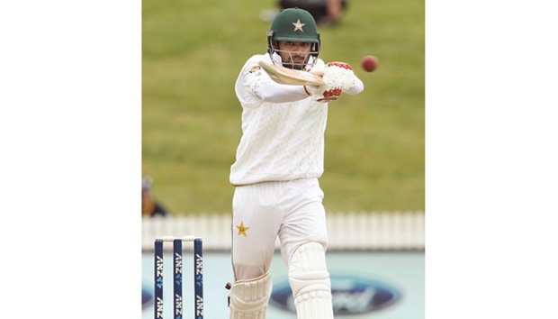Pakistanu2019s Babar Azam in action against New Zealand in Hamilton on November 29.