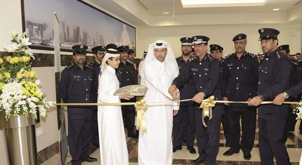 HE Dr Issa Saad al-Jafali al-Nuaimi, Staff Major General Saad bin Jassim al-Khulaifi and other officials at the inauguration of the Onaiza government services complex.