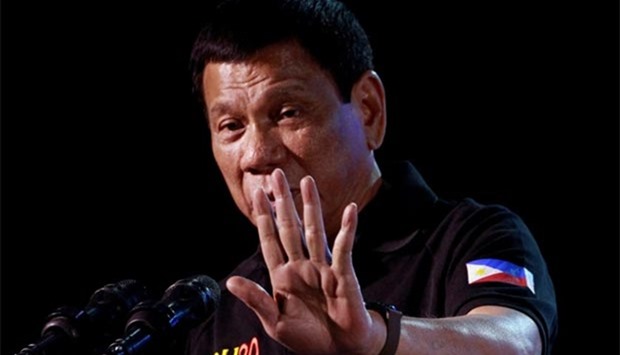 Philippine President Rodrigo Duterte has registered a net satisfaction rating of 63% in an opinion poll.