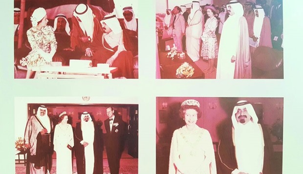 HH the Grandfather Emir Sheikh Khalifa bin Hamad al-Thani with Queen Elizabeth II.