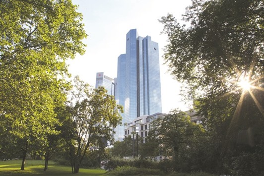 The twin tower skyscraper headquarter offices of Deutsche Bank in Frankfurt. The bank will admit to violating state and federal securities laws over a two-year period by failing to address known technical problems with its proprietary dark-pool ranking model, the US Securities and Exchange Commission and New York Attorney General Eric Schneiderman said.
