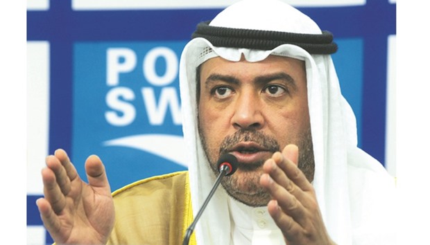 In this September 21, 2014, picture, Olympic Council of Asia (OCA) president Sheikh Ahmad al-Fahad al-Sabah speaks during a press conference at 17th 2014 Asian Games in Incheon. (AFP)
