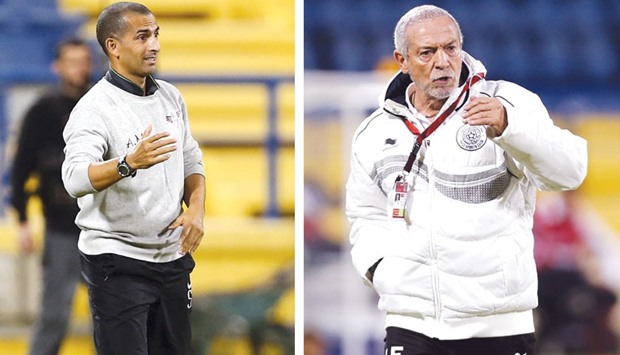 El Jaish coach Sabri Lamouch (L) and Al Sadd coach Jesualdo Ferreira.