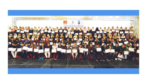 Al Fakhoora scholarship recipients at the ceremony.