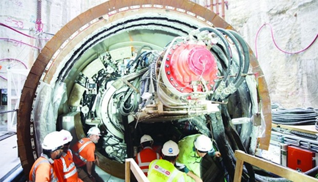 Work going on as part of the Doha South Sewage Infrastructure Project.