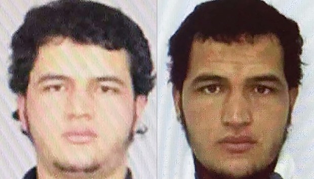 A computer screen grab that shows portraits taken from a copy of the arrest warrant over a Tunisian man identified as Anis Amri, suspected of being involved in the Berlin Christmas market attack, that killed 12 people on December 19.