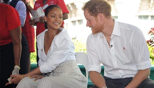 Prince Harry takes an HIV test alongside singer Rihanna to mark World AIDS Day in Bridgetown, Barbados on Thursday.