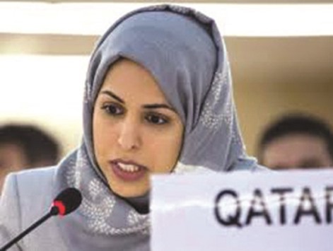 Permanent Representative of Qatar to the United Nations  ambassador Sheikha Alia Ahmed bint Seif al-Thani.