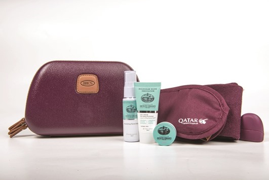 Business Class amenity kits for women.