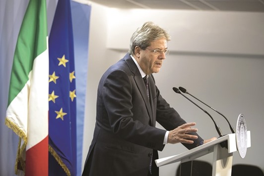 Paolo Gentiloni, Italyu2019s Prime Minister, speaks during a news conference after a meeting of European Union leaders in Brussels on December 15.  The Italian government is prepared to come to the aid of troubled lender Monte dei Paschi if the private rescue failed, he said.