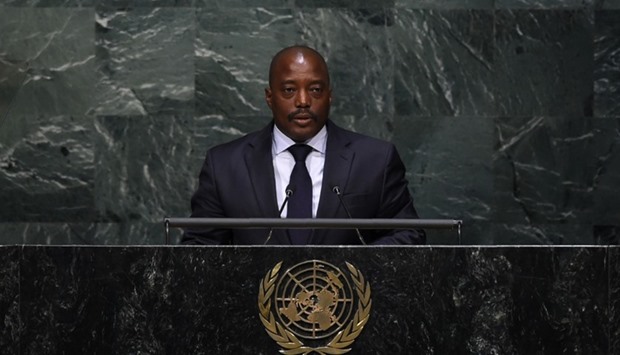 Democratic Republic of the Congo President  Joseph Kabila  addressing the United Nations Opening Ceremony of the High-Level Event for the Signature of the Paris Agreement in New York. File photo: April 22, 2016