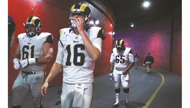 File picture of Jared Goff, quarterback for the Los Angeles Rams.