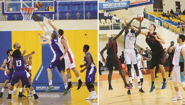 Action from yesterdayu2019s games in the Qatar Menu2019s League at the Al Gharafa Club basketball courts.