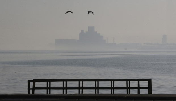 A view of the Museum of Islamic Art when thick fog blanketed Doha Monday morning. PICTURE: Jayan Orma