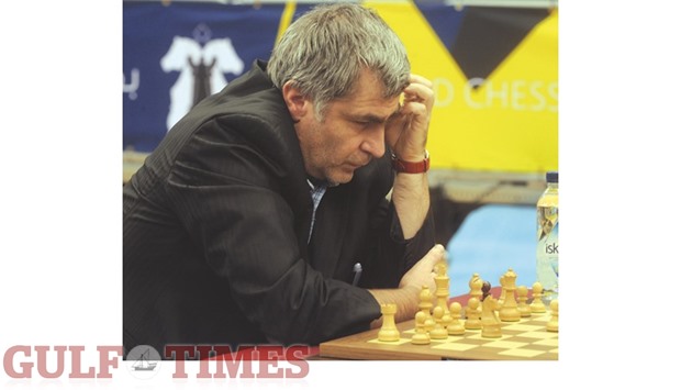 Vassily Ivanchuk of Ukraine mulls his next move on second day of the Fide World Rapid ChessChampionships at the Ali Bin Hamad Al Attiyah Arena yesterday. PICTURES: Shemeer Rasheed