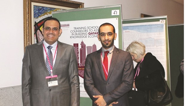 (From left: QCDCu2019s Abdulla al-Mansoori and Abdul Rahman al-Kaabi at the conference.
