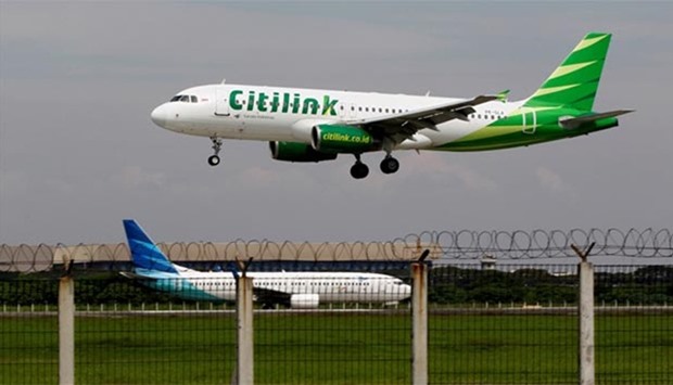 A Citilink Airbus A320 approaches for a landing at Soekarno-Hatta International Airport in Jakarta in this file photo.
