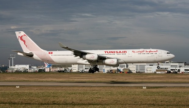 An Airbus A340 of Tunisair