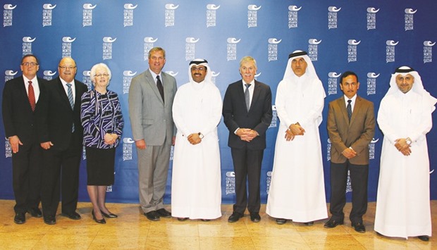 HE Dr Mohamed bin Saleh al-Sada (centre) along with members of CNA-Qu2019s Joint Oversight Board.