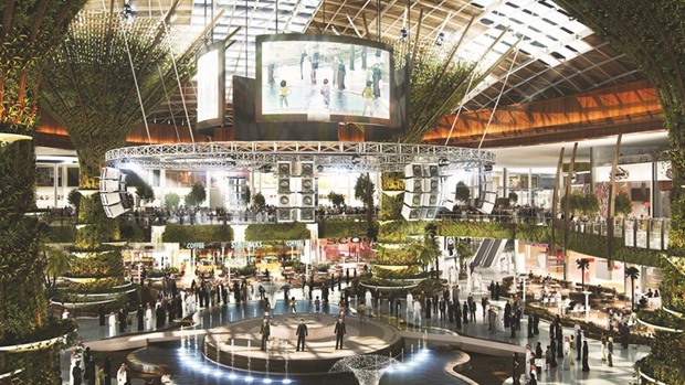 An architectu2019s impression of the u2018Oasisu2019 inside The Mall of Qatar.