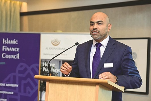 Choudhury delivers a speech during the launching ceremony at Glasgow.