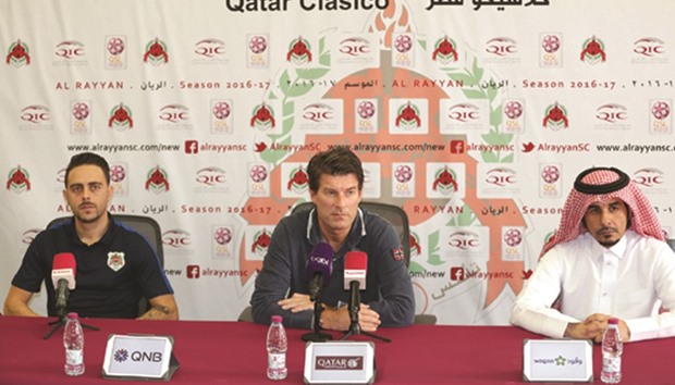 Al Rayyan head coach Michael Laudrup (centre) expects his players to rise the occasion.