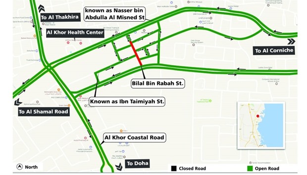The traffic through the area will be diverted to Ibn Taimiyah Street and to the alternative local roads