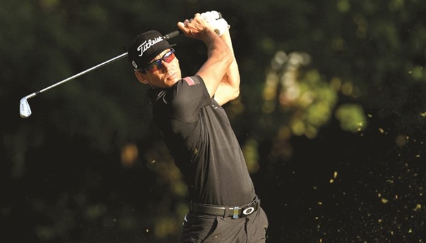 Spanish golfer Rafa Cabrera Bello hits a shot during the first round of the Hong Kong Open in Hong Kong yesterday. (AFP)