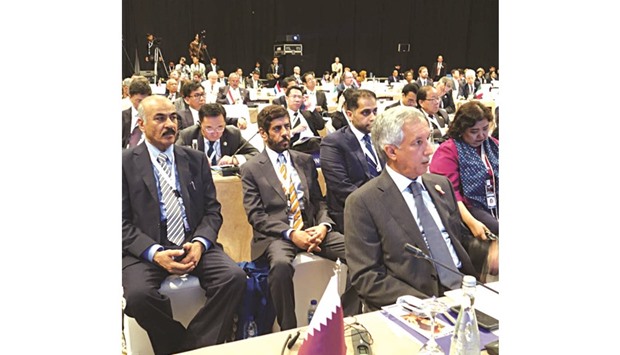 HE the Minister of State for Foreign Affairs, Sultan bin Saad al-Muraikhi at the Ninth Bali Democracy Forum.