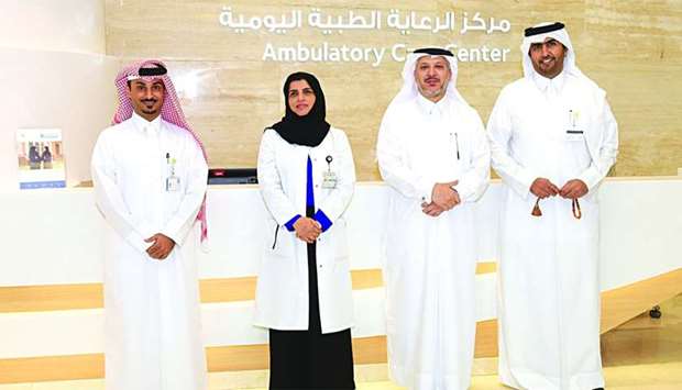 From left: Dr Khalid Mohamed al-Jalham, director of the ACC; Dr Khalid al-Rumaihi, head of Urology; Dr Fatima al-Mansouri, head of Ophthalmology and Dr Abdul Salam al-Qahtani, head of ENT at the Ambulatory Care Centre.