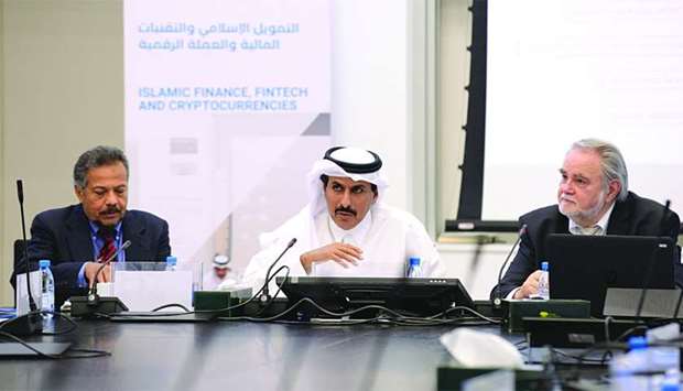 HE Sheikh Abdullah at the roundtable at the Hamad Bin Khalifa University recently.rn