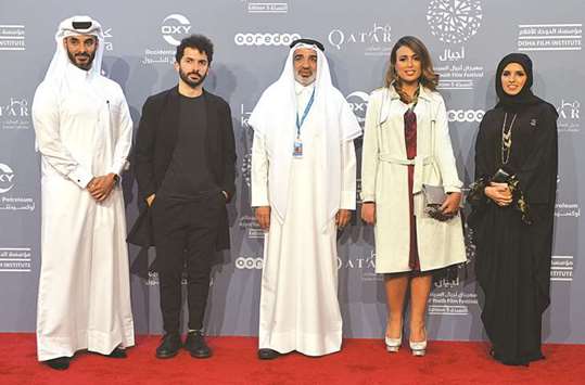 Festival director Fatma al-Remaihi and deputy director Abdulla al-Musallam with the Made in Qatar jury.