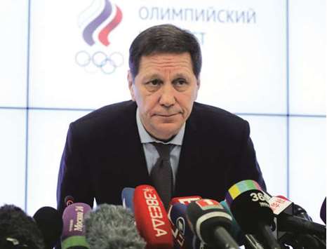 Russian Olympic Committee (ROC) President Alexander Zhukov during a news conference in Moscow yesterday. (Reuters)
