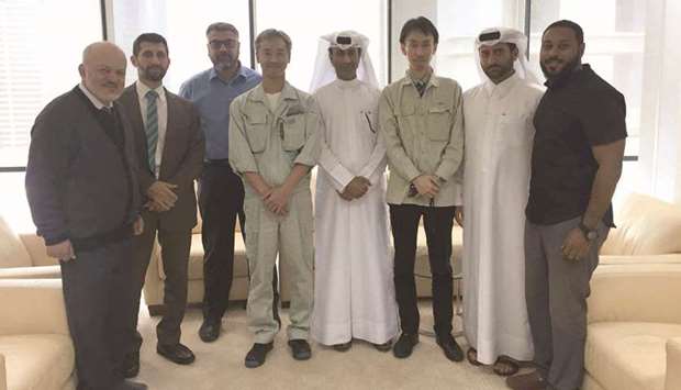 The Japanese delegation with the members of the environmental monitoring department of the Ministry of Municipality and Environment.