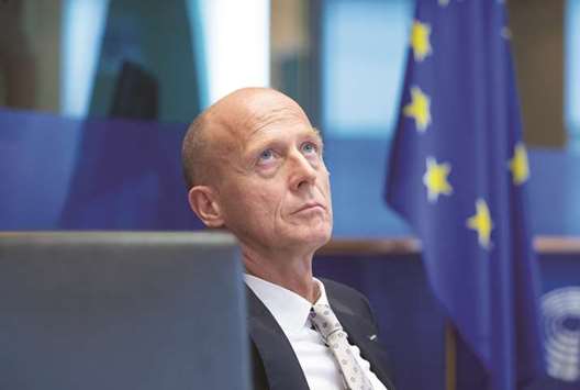 Airbus CEO Tom Enders looks on during the European Union Aeronautics Conference inside the European Parliament building in Brussels on October 18. Enders wonu2019t renew his mandate when it expires in May 2019, French newspaper Le Figaro reported, without saying where it got the information.