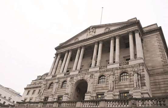 The Bank of England building in London. Minutes from the BoE said that its Monetary Policy Committee had u201cvoted unanimously to maintain Bank Rate at 0.5%u201d.