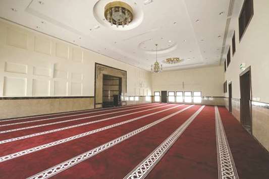 Inside a new mosque in Qatar.