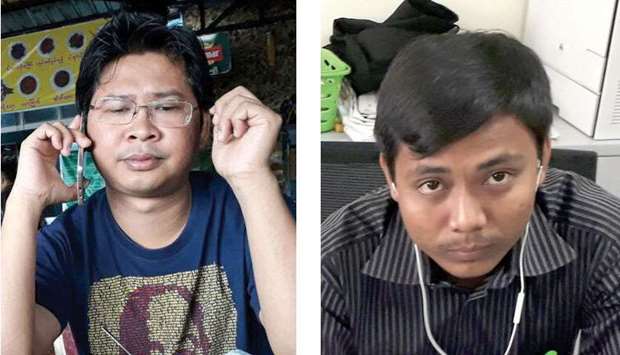 Reuters journalists Wa Lone (left) and Kyaw Soe Oo.