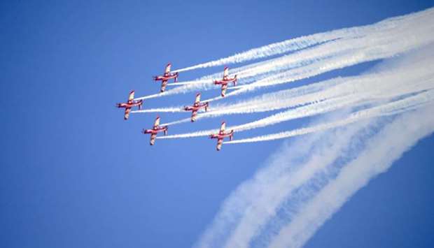 On Saturday large number of visitors turned up to enjoy a number of shows, including a colourful aerobatics show organised by the Qatar Armed Forces