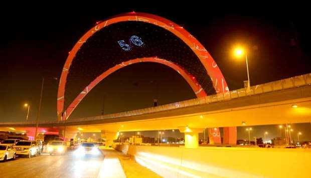 One of the most prominent architectural monuments in Doha, the arches of Interchange 5/6, was launched. PICTURES: Jayan Orma