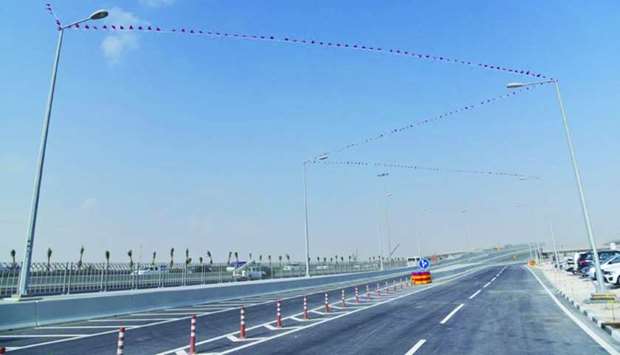 A view of the newly opened section of the Al Rayyan interchange.