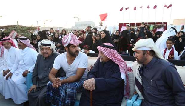 HE Sheikh Khalid bin Hamad al-Thani, HE Sheikh Faisal bin Qassim al-Thani and Dr Khalid bin Ibrahim al-Sulaiti attended the Al Gaffal ceremony held to receive the Fath Al Kheir 3 dhow at Katara.