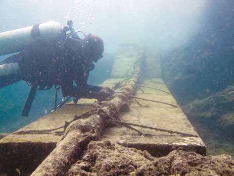 SCRUTINY: Inspecting an undersea cable.