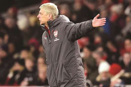 Arsenal manager Arsene Wenger gestures on the touchline during the EPL match against Newcastle United in London. (AFP)