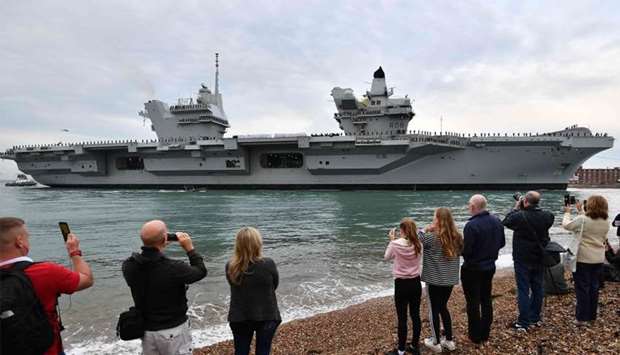 The 65,000-tonne British aircraft carrier HMS Queen Elizabeth