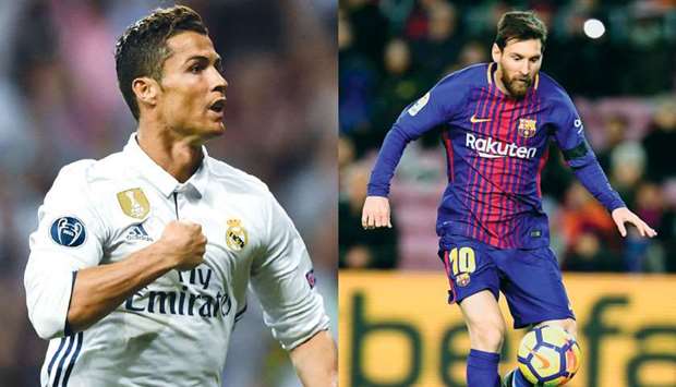 Ronaldo (left) has scored four in the season, his worst campaign so far in nine years in Spain. Twenty one players have scored more than the usually prolific Portuguese in Spainu2019s top flight this season, with Messi (right) leading the way with 14 goals.