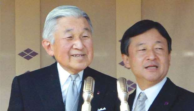 Japanu2019s Emperor Akihito (left) with Crown Prince Naruhito in a file picture.