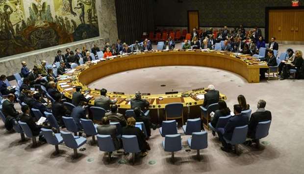 The UN Security Council meets concerning the situation in the Middle East involving Israel and Palestine, at United Nations headquarters